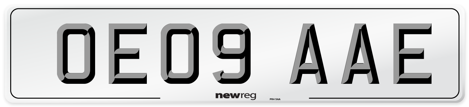 OE09 AAE Number Plate from New Reg